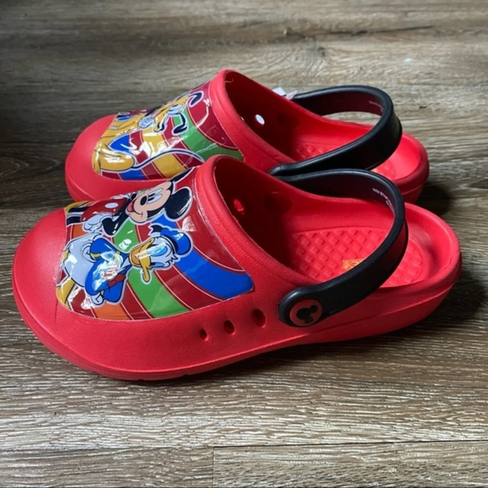 Mickey Mouse Shoes‎ Unisex Size 11-12 Slip On Red Summer New